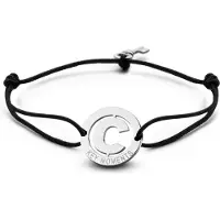 Key Moments 8KM-A00003 Armband met stalen letter C en sleutel one-size zilverkleurig