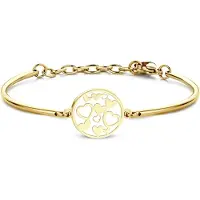 CO88 Collection Collection Inspirational 8CB 90390 Stalen Armband met Hanger - Hartjes 17 mm - One-size - Goudkleurig