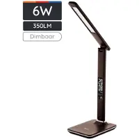 Avide LED bureaulamp - Warm wit, wit, koud wit - 6 W - Klok, datum en temper