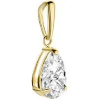 New Bling 9NBG-0219 Gouden Hangertje - Dames - Zirkonia - Druppel - 8 x 5 mm - 14 Karaat - Goud