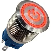 Proride Metalen Drukschakelaar 220V ON-OFF - 22mm - Aan/uit schakelaar - Spatwaterdicht - LED Indicatie Rood