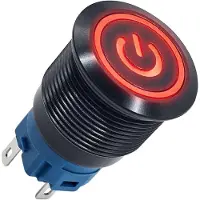 Proride Metalen Drukschakelaar 220V ON-OFF - 19mm - Aan/uit schakelaar - Spatwaterdicht - LED Indicatie Rood
