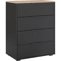 Vicco Betti Dressoir – 30 x 83.6 cm met 4 laden Antraciet/Sonoma