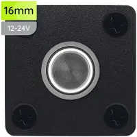 Proride Metalen drukschakelaar Inbouwpaneel 12V ON-OFF - 16mm - met Aansluitkabel - 12V/24V - LED indicatie Wit