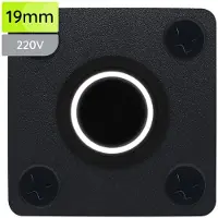 Proride Metalen drukschakelaar Inbouwpaneel 220V ON-OFF - 19mm - met Aansluitkabel - LED indicatie Wit