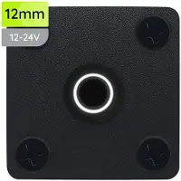 Proride Metalen drukschakelaar Inbouwpaneel 12V ON-OFF - 12mm - met Aansluitkabel - 12V/24V - LED indicatie Wit