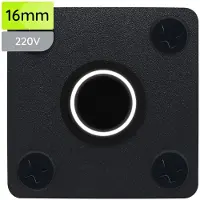 Proride Metalen drukschakelaar Inbouwpaneel 220V ON-OFF - 16mm - met Aansluitkabel - LED indicatie Wit