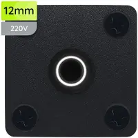 Proride Metalen Pulsschakelaar Inbouwpaneel 220V OFF-(ON) - 12mm - met Aansluitkabel - Spatwaterdicht - LED indicatie Wit