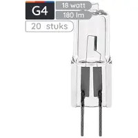 Avide G4 Halogeen 18W 12V Dimbaar - 3000K - 180lm - Halogeen Lampjes Insteek - Warm wit licht - 20 stuks