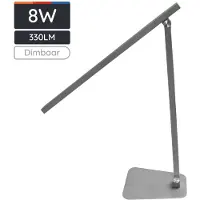 Avide LED Bureaulamp Dimbaar 8W - Met USB Opladen - 5 Lichttemperaturen - Vouwbaar - 330 lumen - Grijs