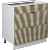Vicco Fame-Line Keukenonderkast – 80 cm met 3 laden, WB Antraciet Eiken paneel