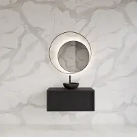 Gliss Design Heronimus badmeubel met ribbelfront 60cm black veneer
