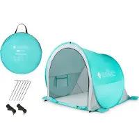 Outtec Strandschelp met UV-Beschermend Dak - Pop-up Tent, Strandzonwering, Windbescherming, Strandtent - voor Baby's, Kinderen en Volwassenen
