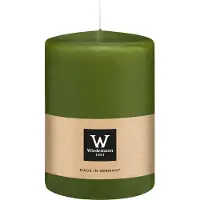 Wiedemann Cilinderkaars/stompkaars groot - olijfgroen - 15 x 10 cm - 113 branduren - zuilkaarsen