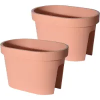 Prosperplast Balkon plantenpot/bloempot - 2x - terracotta - 40 x 27 x 25 cm - 12 liter - kunststof