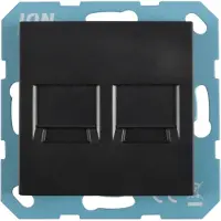 iON V1/j1 inbouw contactdoos zwart tv/cat6 recht