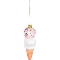 House Vitamin Xmas hanger ice cream glass pink/white 5x15cm
