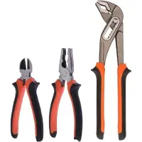 Fx Tools FXTools gereedschap tangen set - 3x stuks - metaal/kunststof - combinatietang - zijkniptang - waterpomptang