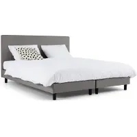 Maxi Box Ambra met Silver Pocket Deluxe Foam matras - 140 x 200 cm - light grey