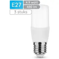 Modee Lighting LED Buislamp T26 E27 Mat - 4.9W 480lm 6000K - Koudwit - Vervangt 45W - 3 stuks