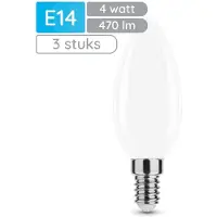 Modee Lighting E14 LED Lamp 4W - 470lm - 2700K - Warm Wit - LED Filament Melkglas Kaarslamp B35- Vervangt 40W Halogeen Gloeilamp - 3 stuks