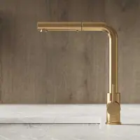 Hotbath Fellow FKM15 keukenkraan met uitneembare handdouche geborsteld messing PVD
