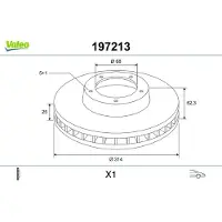 Valeo 197213 Remschijf