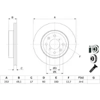 Bosch Remschijf 0 986 479 E75 voorkant, geventileerd, 1 Stuk