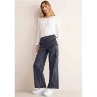 Cecil Dames Gestreepte broek met wijde pijpen - Blauw - XL