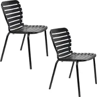 Zuiver Vondel Tuinstoel - Set Van 2 - Gepoedercoat Aluminium - Zwart