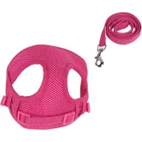 Nobleza Borsttuig met hondenriem - Hondentuig - Y Tuig hond - Instaptuig hond - Hondenharnas - Maat M - Roze