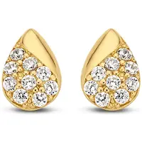 New Bling Goud 9NBG-0090 Oorknop Druppel - Zirkonia - 6mm - Goud