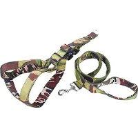 Nobleza Honden Y-tuigje met riem - Hondentuigje - Y Tuig hond - Instaptuig hond - Hondenharnas - Camouflage - Groen - Maat L - 70-90 cm