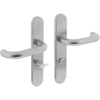 Intersteel Deurkruk Rond op schild met toilet-/badkamersluiting 63/8mm - RVS