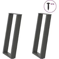 vidaXL Console tafelpoten 2st U-vormig 38x(72-73)cm staal antraciet