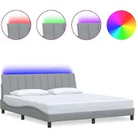vidaXL Bedframe zonder matras "Hanko" stof lichtgrijs 180x200 cm