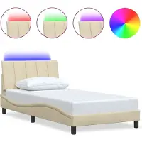 vidaXL Bedframe zonder matras "Hanko" 100x200 cm stof crèmekleurig