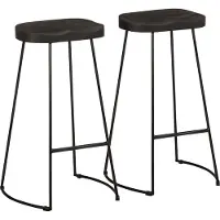 vidaXL Barkruk, 2 stuks, zwart, 45x40x78 cm, mango massiefhout
