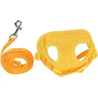 Nobleza Hondentuig met Hondenriem - Y-Tuig - Instaptuig - Verstelbaar 30-50 cm - Zacht Mesh - Maat M - Geel