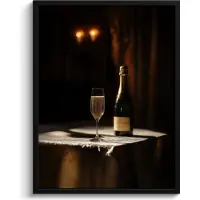 PosterMonkey Fotolijst inclusief poster - Posterlijst 60x80 cm - Posters - Prosecco - Bubbels - Sfeervol - Drank - Foto in lijst - Keuken decoratie muur - Wanddecoratie accessoires - Muurdecoratie - Schilderijen
