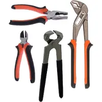 Fx Tools FXTools gereedschap tangen set - 4x stuks - metaal/kunststof - combinatietang zijkniptang waterpomptang nijptang
