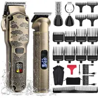 Dd Tondeuse Hoofdhaar - Haartrimmer - Tondeuse Mannen - Wasbare Trimmer met T-mes Snoerloos - 23x20x8cm - Zwart