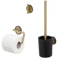 Tiger Toiletaccessoireset Tune Messing Zwart Zonder Klep (3-delig)