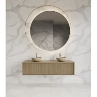 Gliss Design Heronimus badmeubel met ribbelfront 140cm met 2 lades corn silk