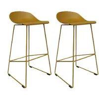 Bronx71 Barkruk Ellen geel Scandinavisch design 76 cm - barkrukken set van 2 - barstoel