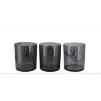 Daan Kromhout JOLLY TRANSPARENT GREY T-LIGHT 7X8CM - set van 3