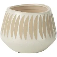 J-Line Flowerpot Kai Stoneware Beige/White Large