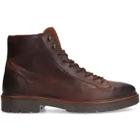 Manfield Bruine leren veterboots | Maat 46