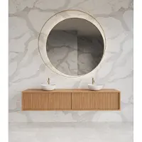 Gliss Design Heronimus badmeubel met ribbelfront 180cm met 2 lades pure