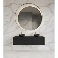 Gliss Design Onderkast Heronimus 140x45x35 cm 2 Laden Met Topplaat Black Veneer